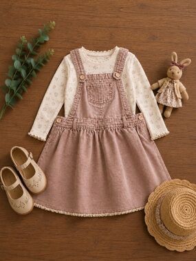 Size 5 Art Class Light Brown Denim Overall Jumper Dress